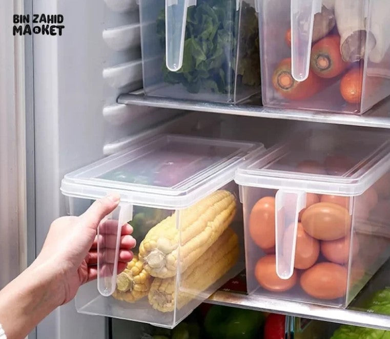 Food Storage Box with Lid and 6 Compartments for Kitchen Organization