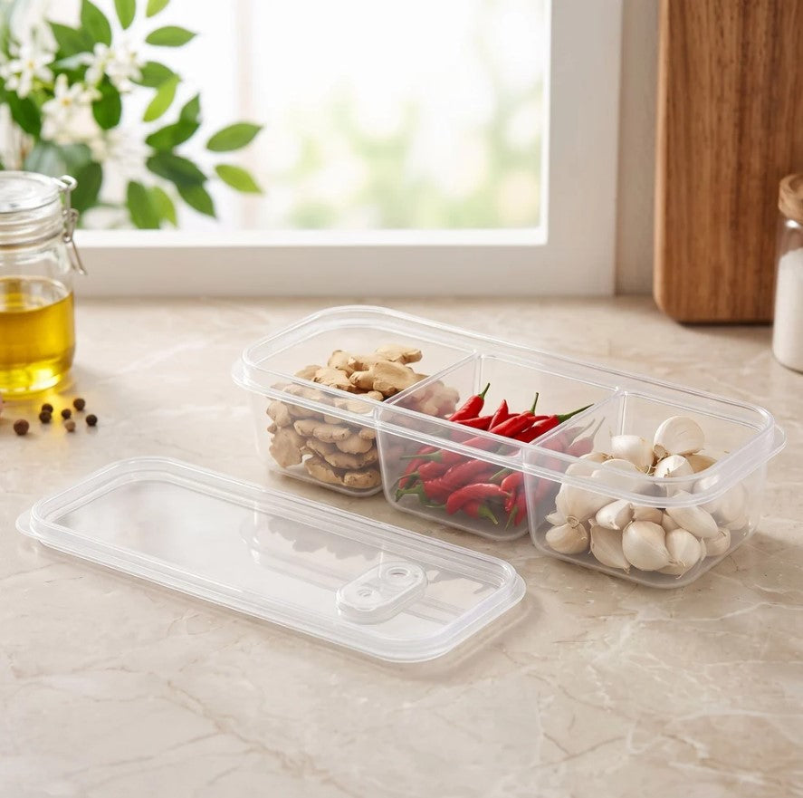 3-Section Storage Box with Soft Seal Lids