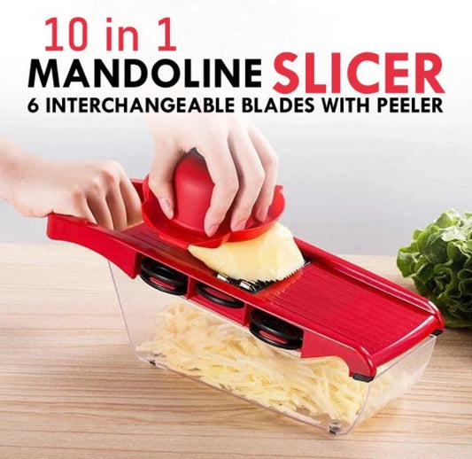 High Quality 10 In 1 Mandoline Slicer Vegetable Grater, Cutter with Stainless Steel Blades