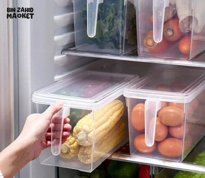 Food Storage Box with Lid and 6 Compartments for Kitchen Organization